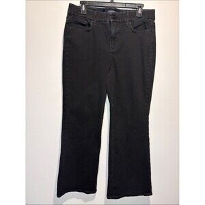 NYDJ Waist Match Lift x Tuck Technology Relaxed Straight Leg Jeans Black Size M